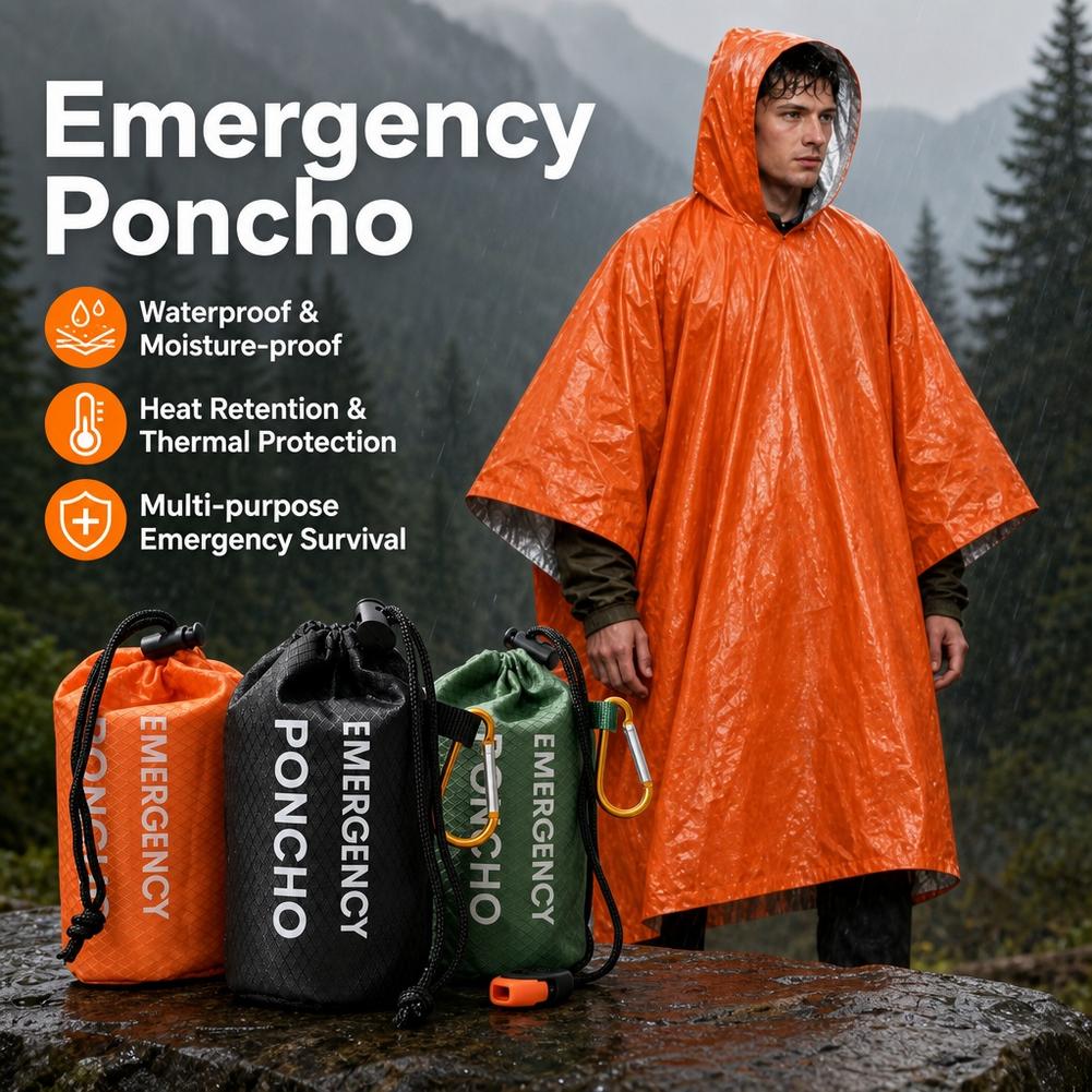 Przenośny zestaw awaryjny: wod – Camping Rain Poncho recenzja i cena