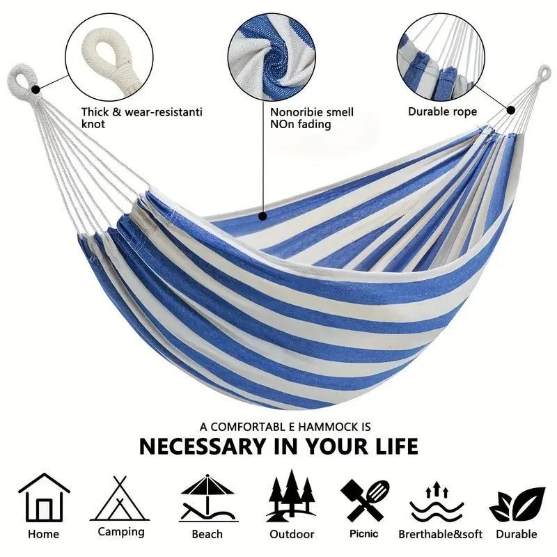 Hamak płócienny bez drewnianyc – Bed Outdoor Camping recenzja i cena